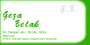 geza belak business card